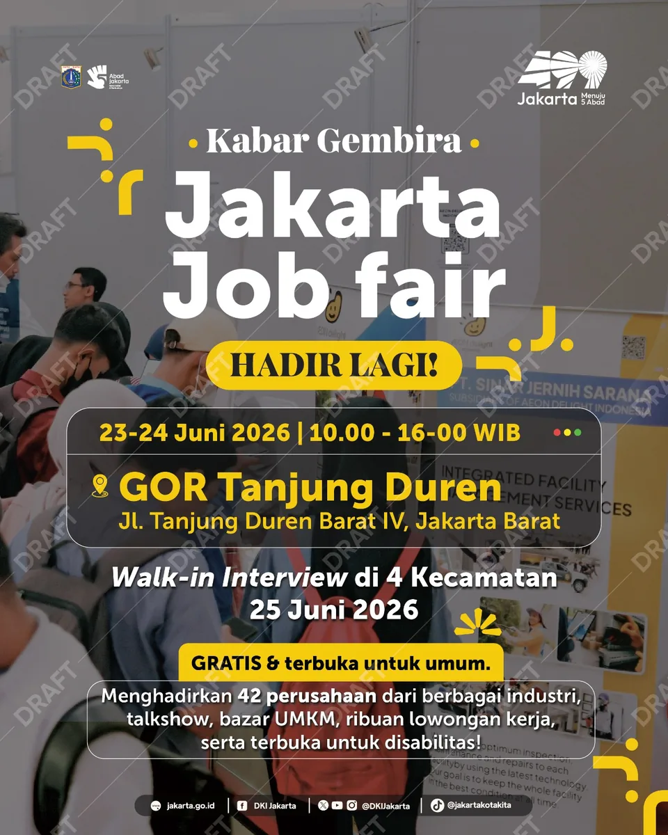 Job Fair Provinsi Sulawesi Tenggara 2026 (Suku Dinas TKTE Wilayah Provinsi Sulawesi Tenggara Barat) : 23-24 Juni 2026